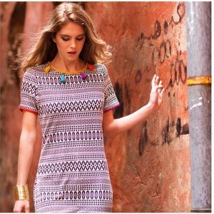 Shabby Apple Medina Rainbow Multicolor Pride Tassel Midi Short Sleeve Dress (S)